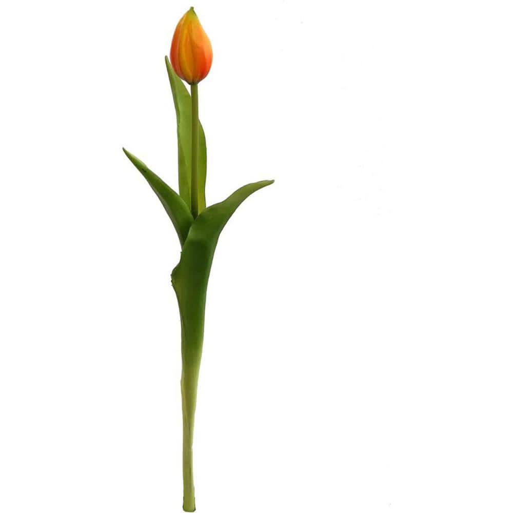 Larksilk 17 in. Artificial Orange Tulip Stems for Indoor and Outdoor