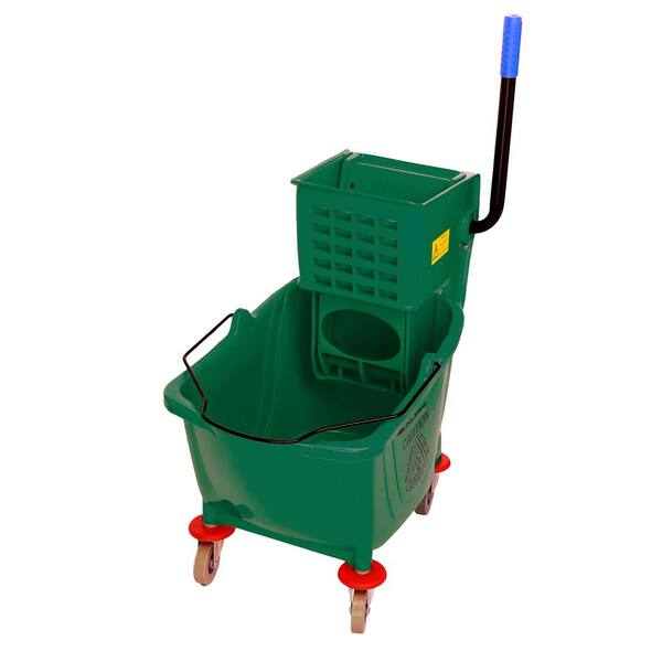 Blue Residental Mop Bucket Large Capacity Water Bucket with Side Press  Wringer Set, Wheels and Easy to Use Metal Handle