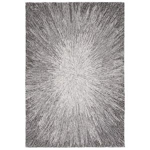 Micro-Loop Charcoal/Grey 4 ft. x 6 ft. Gradient Solid Color Area Rug