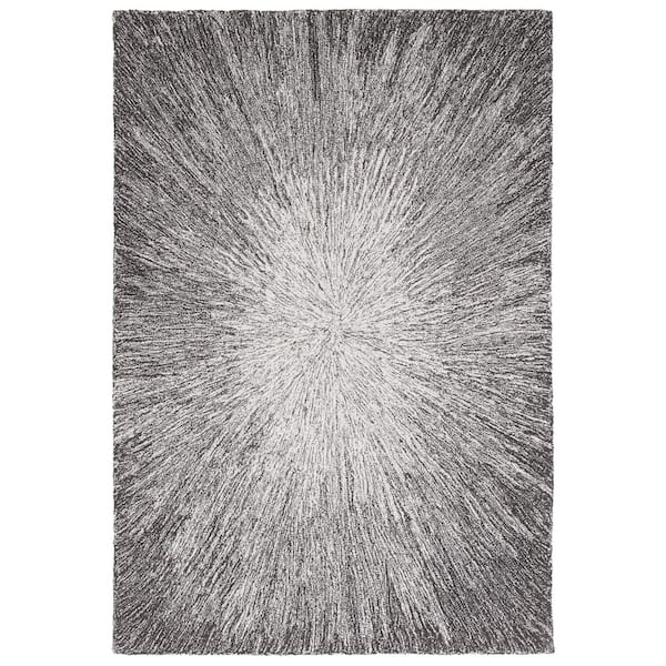 Micro-Loop Charcoal/Grey 4 ft. x 6 ft. Gradient Solid Color Area Rug