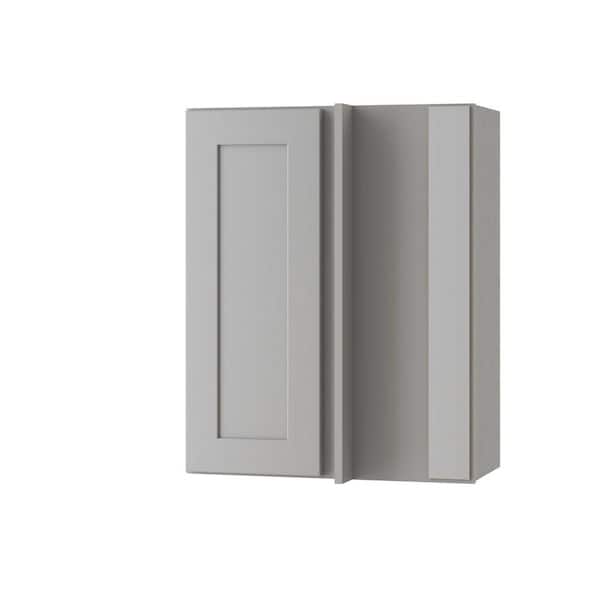 Home Decorators Collection Newport 24 in. W x 12 in. D x 30 in. H Assembled Plywood Blind Wall Kitchen Cabinet in Pearl Gray with Soft Close RH