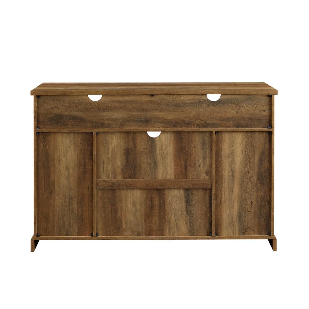 Rustic Oak 52" Modern Farmhouse TV Stand with Sliding Barn Doors