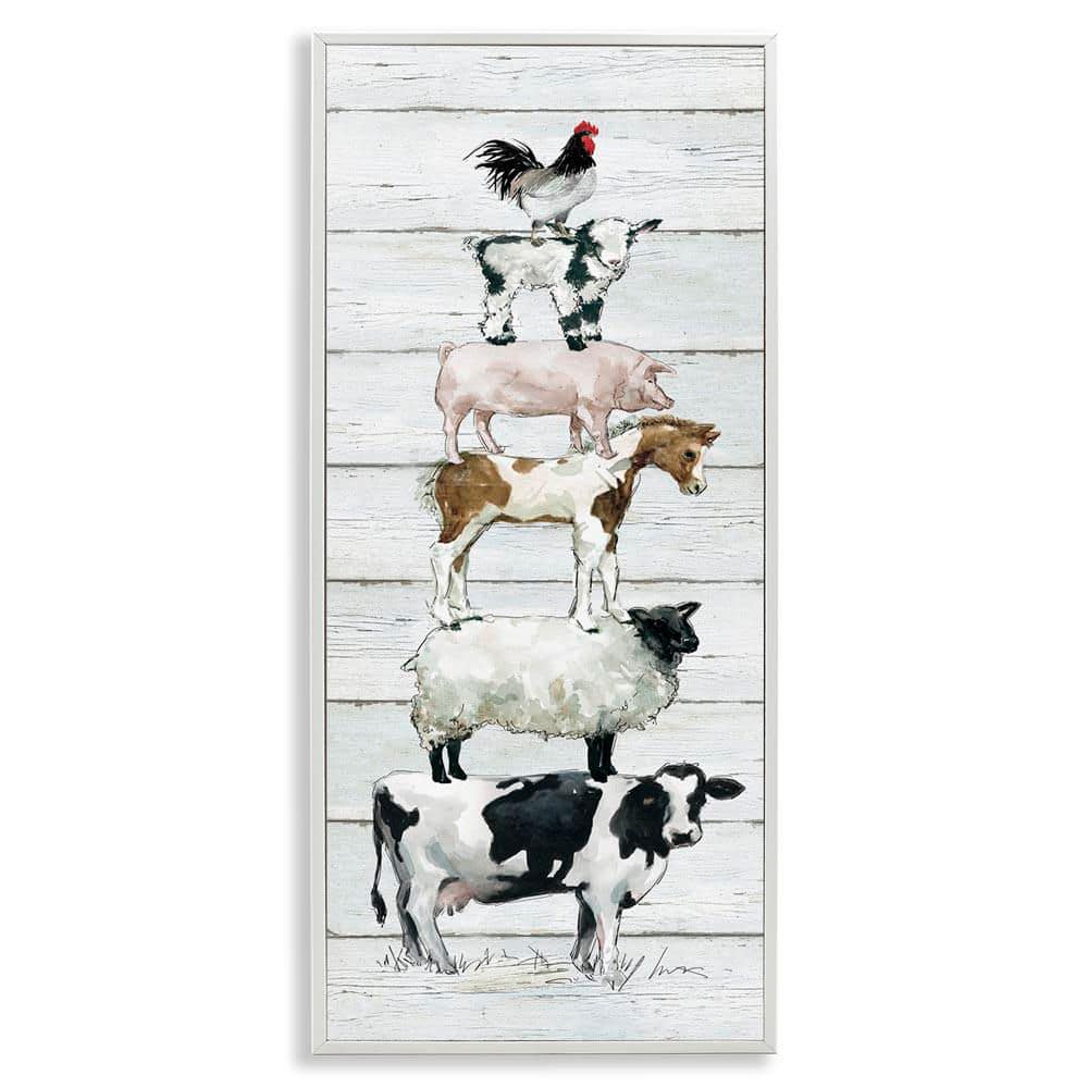 Stupell Industries Country Farm Animal Stack by Carol Robinson White ...