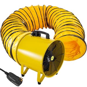Pivoting Utility Blower Fan 16 in. 1100 Watt High Velocity Ventilator with 16 ft. Duct Hose for Jobsite Fume Exhausting