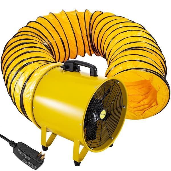 VEVOR Pivoting Utility Blower Fan 16 in. 1100 Watt High Velocity Ventilator with 16 ft. Duct Hose for Jobsite Fume Exhausting