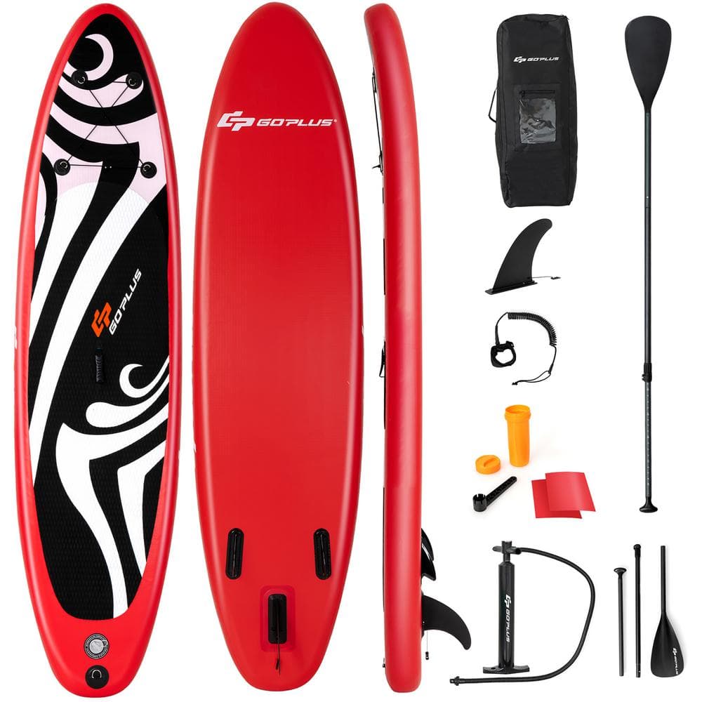 Costway 11 ft. Inflatable Stand Up Paddle Board Surfboard W/Bag Aluminum Paddle Pump -  SP36341