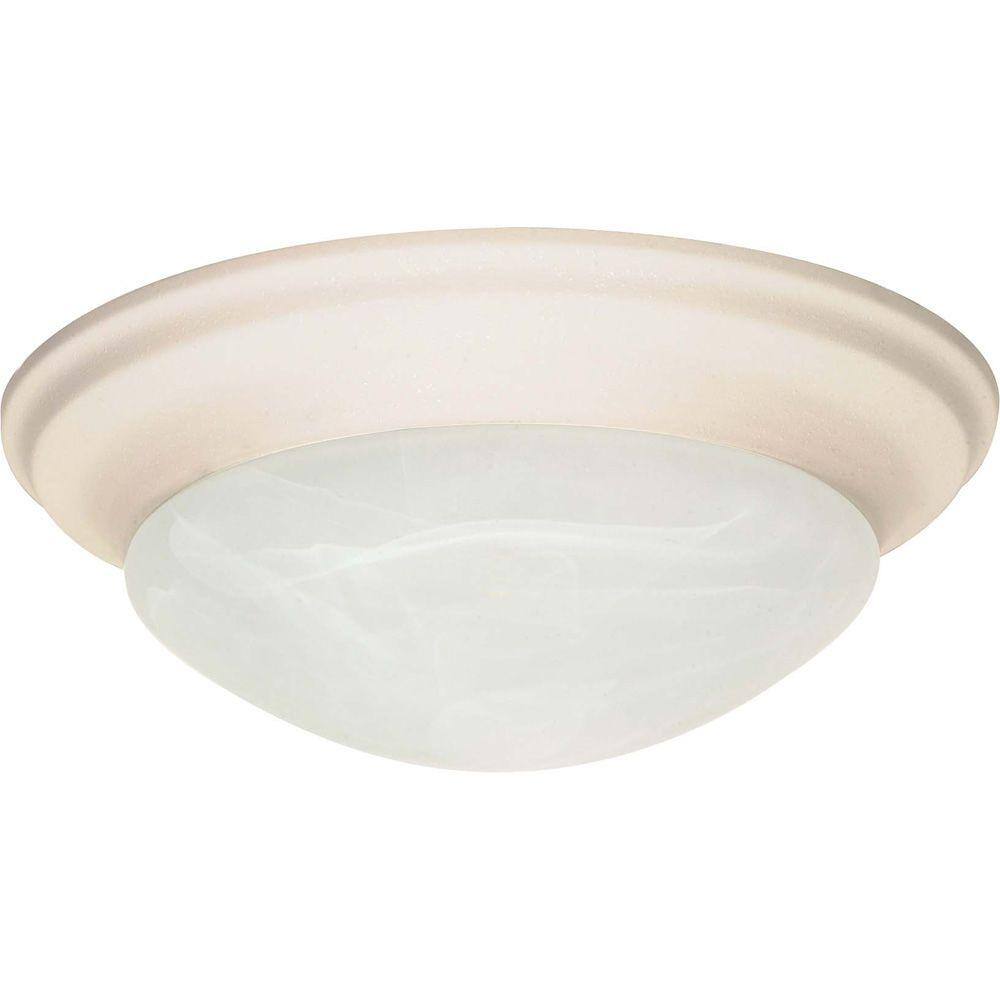 Glomar 1-Light White Flush Mount with Alabaster Glass HD-286 - The Home ...