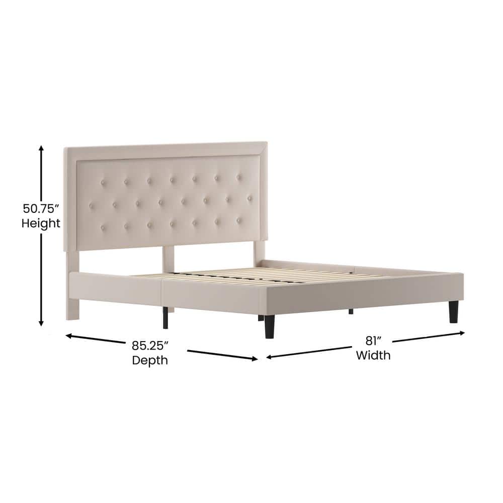 Carnegy Avenue King Platform Bed with dimension measurements.