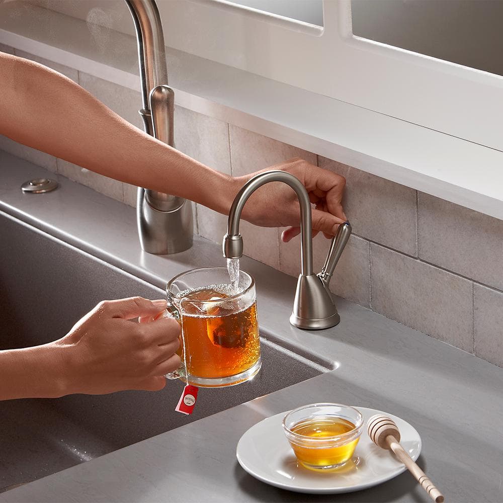 Satin Nickel Instant Hot and Cold Water Dispenser Faucet