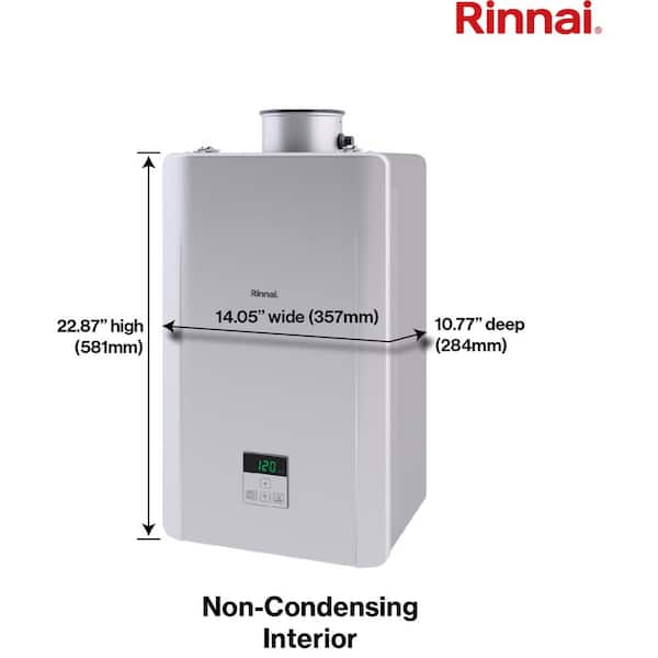 High Efficiency Non-Condensing 8.5 GPM Residential 180,000 BTU Interior Natural Gas Tankless Water Heater