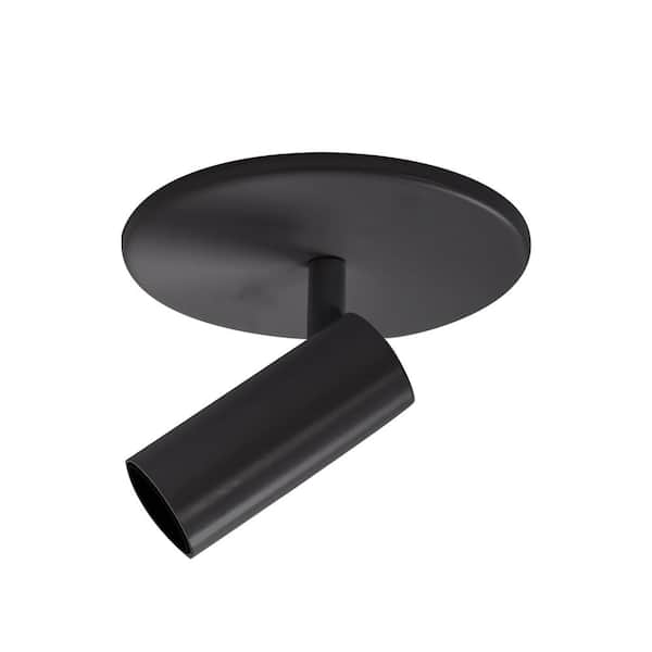 KUZCO Downey 4 in. 1-Light 7-Watt Black Integrated LED Semi-Flush Mount