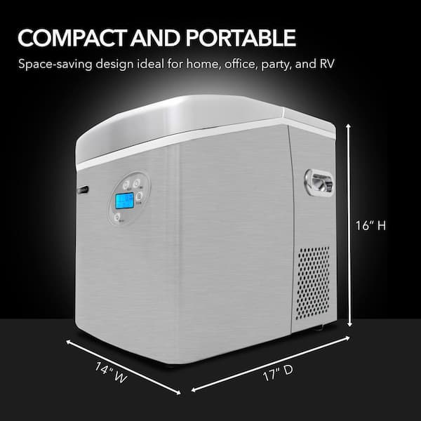 Whynter 49 lb. Portable Ice Maker in Stainless Steel with Water