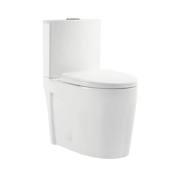 Swiss Madison St. Tropez 2-Piece 1.1/1.6 GPF Dual-Flush Elongated Toilet in White