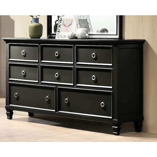 NEW CLASSIC HOME FURNISHINGS New Classic Furniture Tamarack Black 8-drawer 62 in. Dresser