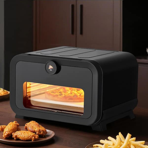Pizza Oven, 8 Presets Electric Pizza Ovens Air Fry Combo, 12 in. Indoor Pizza Maker Smart Knob Control, 750°F Max Temp