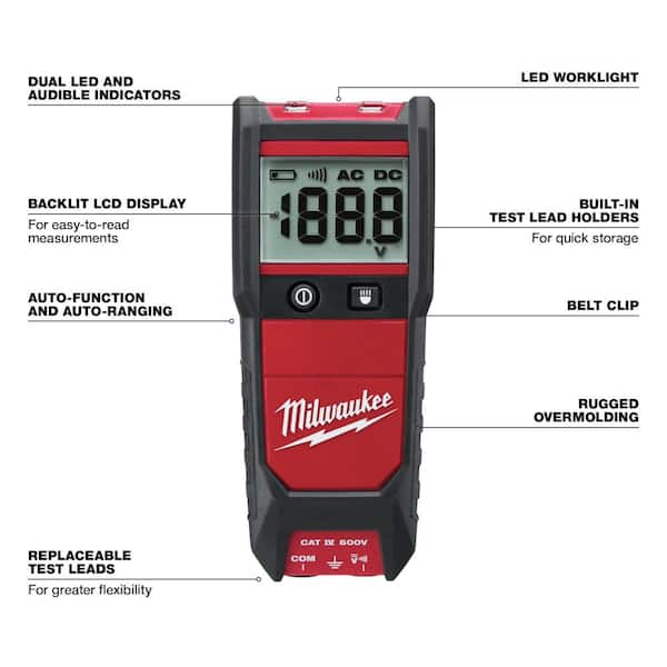 Milwaukee Auto Voltage/Continuity Tester Set 2212-20 - The Home Depot