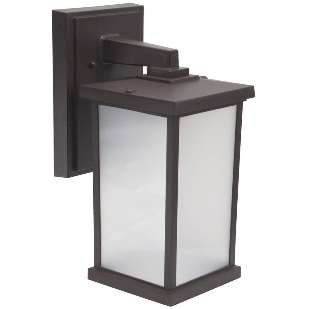 Artisan Large Square 14.40 in. Bronze Composite Outdoor Hardwired Lantern Sconce with Frosted Diffuser 4000K LED price history on PriceWatchPro