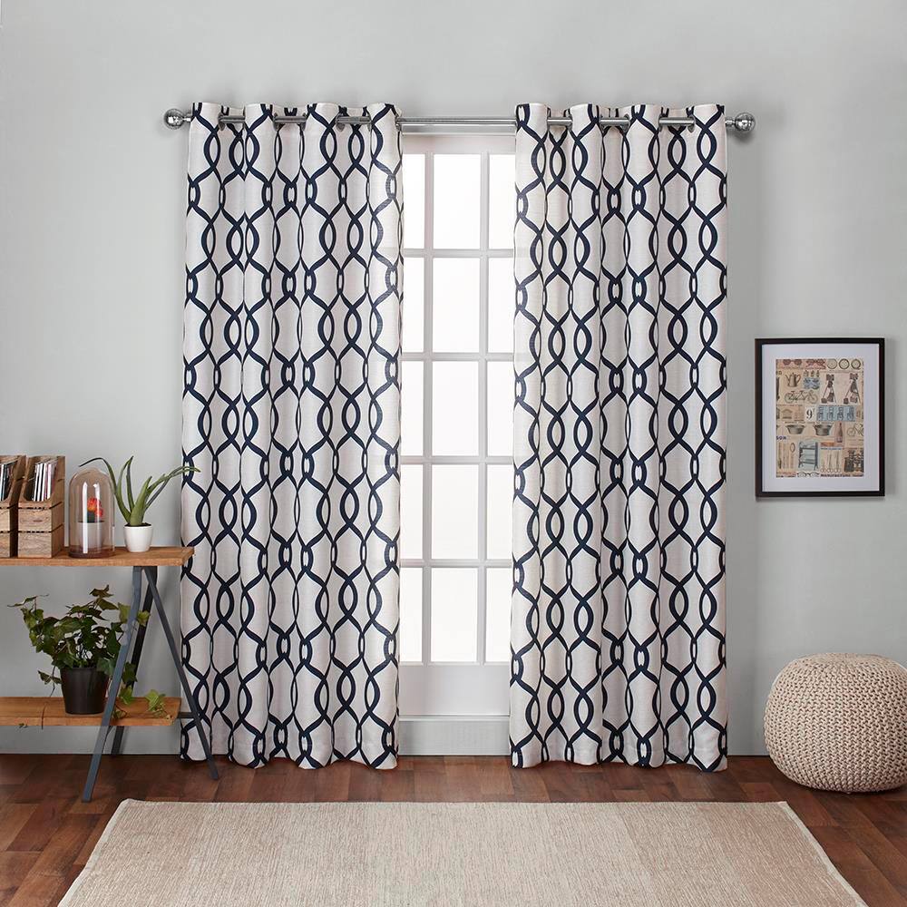 Kochi Indigo Ogee Light Filtering Grommet Top Curtain, 54 in. W x 96 in. L (Set of 2) price history on PriceWatchPro