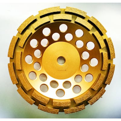 7 in. Double Row Diamond Grinding Cup Wheel for Concrete and Mortar