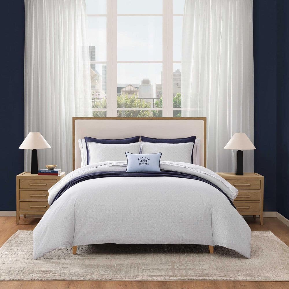 TH Trellis Flag Textured 2-Piece Light Grey Cotton Twin Comforter Set price history on PriceWatchPro