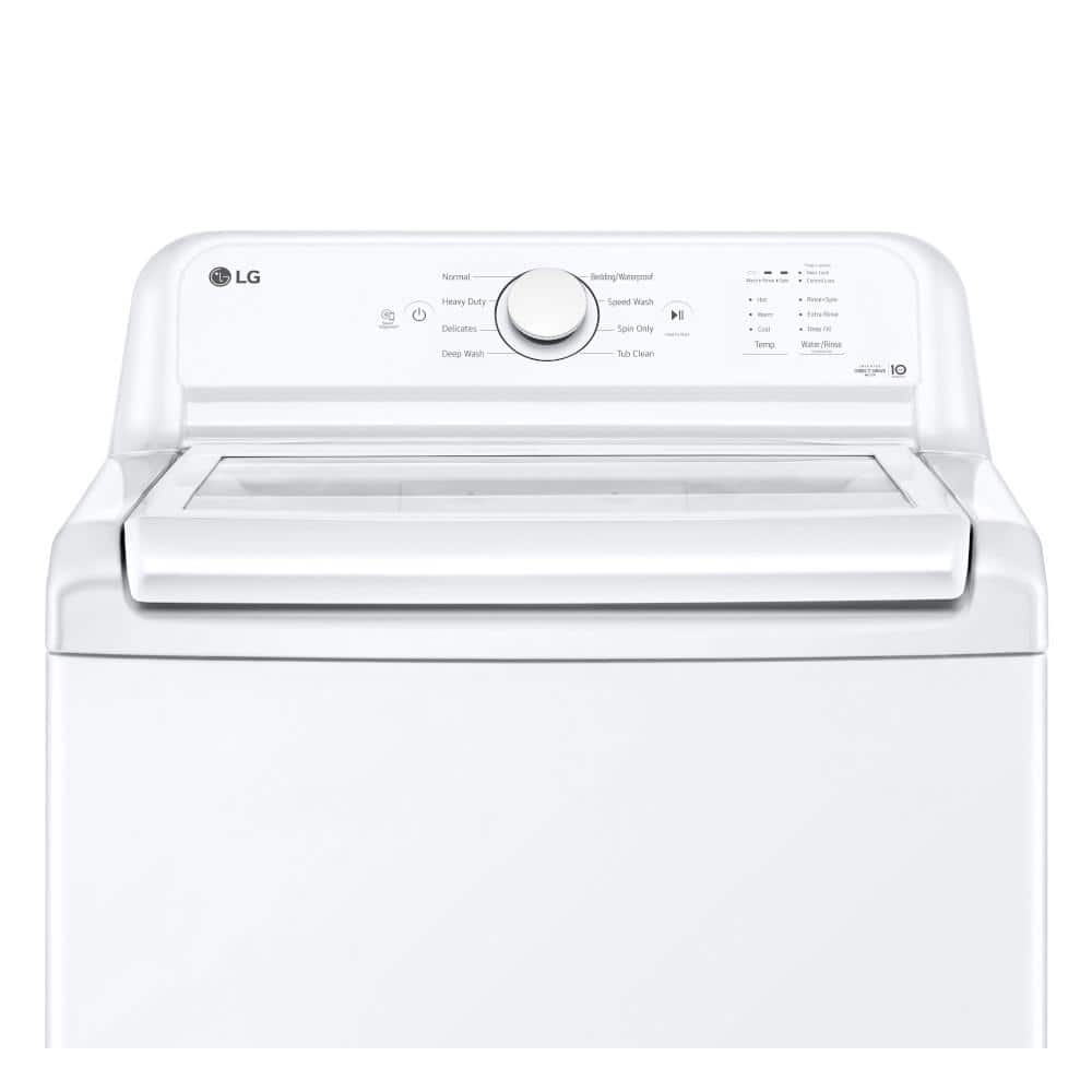 4.1 cu. ft. Top Load Washer in White with 4-way Agitator, NeveRust Drum, SlamProof Glass Lid, and True Balance