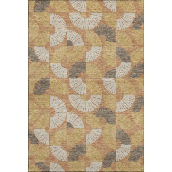 Mayfield Premium Machine Washable Abstract AMF2462 Copper 10 ft. x 14 ft. Area Rug