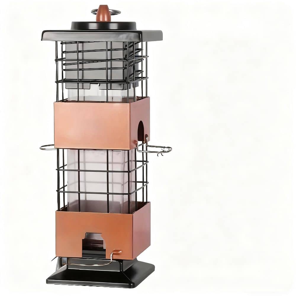 Weight Activated Black and Gold Metal Squirrel Guard Hanging Wild Bird Seed Feeder-2.5 lbs. (1-Pack) price history on PriceWatchPro