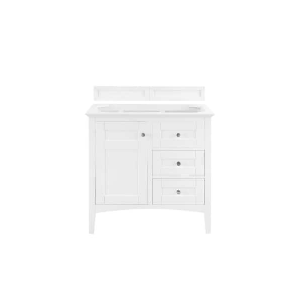 James Martin Vanities Palisades 35 in. W x 23 in. D x 34 in. H Single Vanity Cabinet Without Top in Bright White