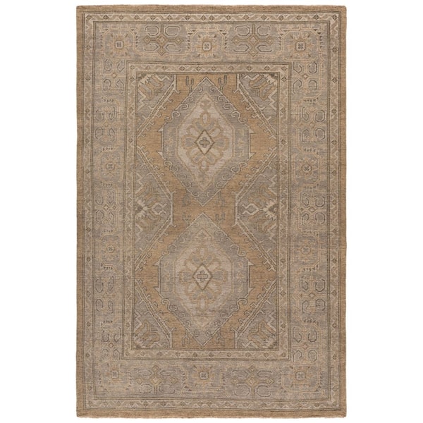 Izmir 6 ft. x 9 ft. Gold/Gray Tribal Geometric Area Rug