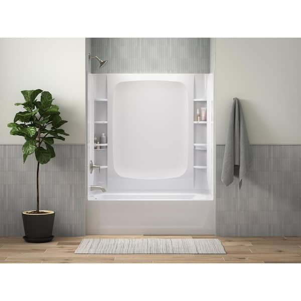 STERLING STORE+ 5 ft. Left-Hand Drain Rectangular Alcove Bathtub with Wall  Set and 10-Piece Accessory Set in White 71171710-0-10 - The Home Depot