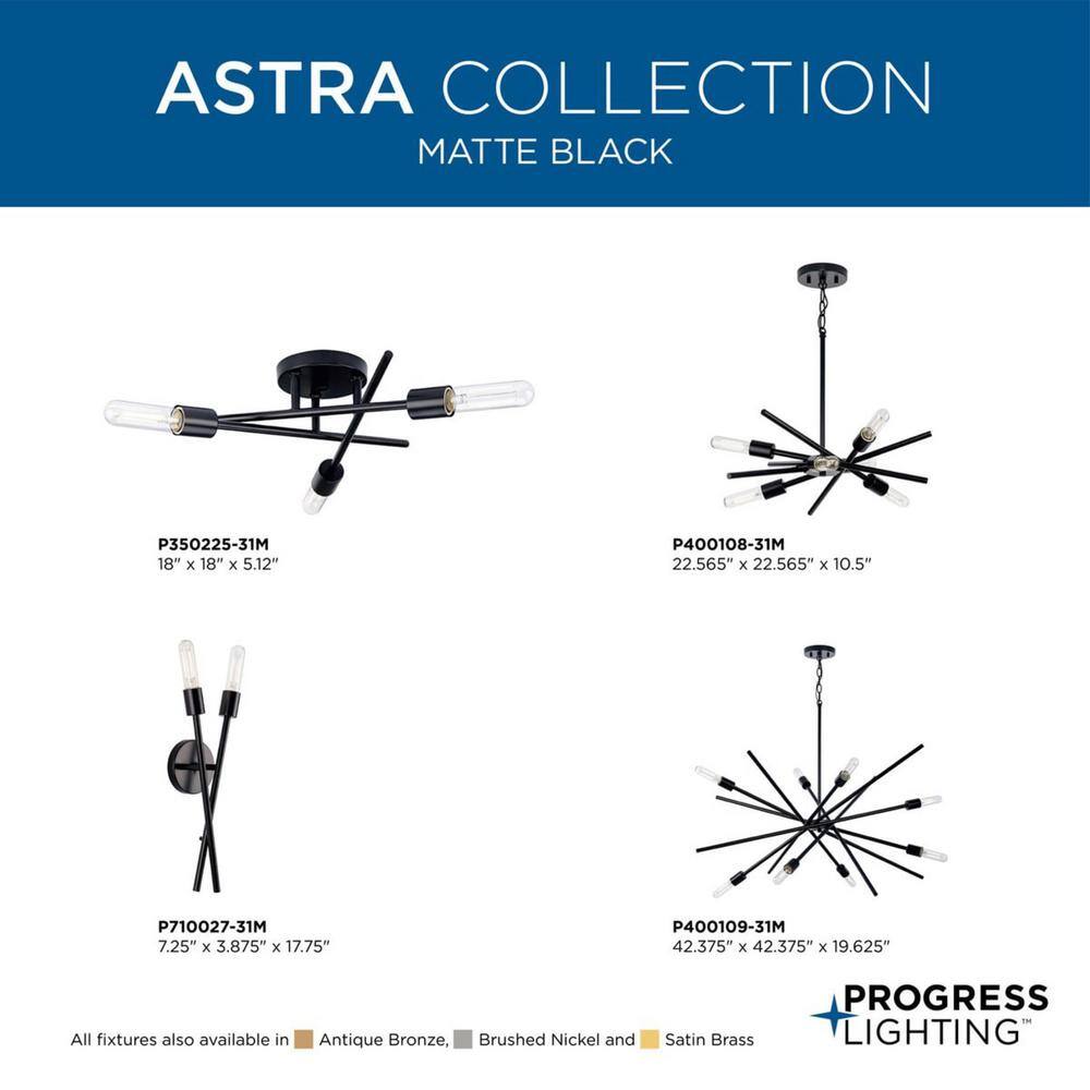 Astra Matte Black 8-Light Sputnik Chandelier