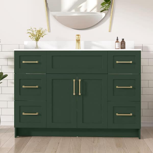 Zeafive Mox 48 in. W Bathroom Vanity Cabinet without Top in Green