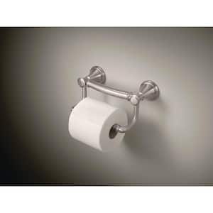Decor Assist Traditional Toilet Paper Holder with Assist Bar in Stainless