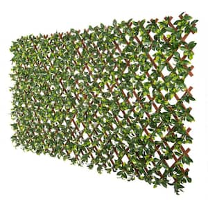 Expandable Pvc Trellis Hedges 36 in. X 72 in. Gardenia Artificial Leaf 6 Pieces
