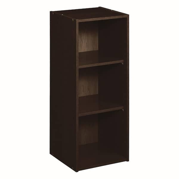 Stackable 31.5 in. H x 12.13 in. W x 11.63 in. D Espresso Laminate 3-Cube Storage Organizer