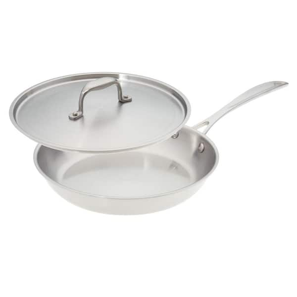 American Kitchen 10 in. Premium Stainless Steel Skillet with Cover