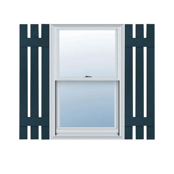 Builders Edge 12 in. W x 49 in. H TailorMade Three Board Spaced (2 Batten), Board-n-Batten Shutters - Midnight Blue