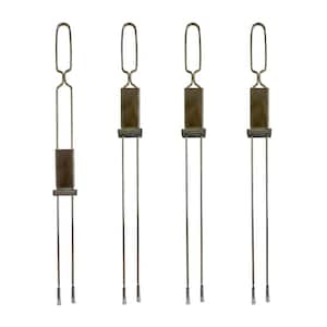Stainless Steel Double Prong Slider Skewers Grill Accessory (Set of 4)