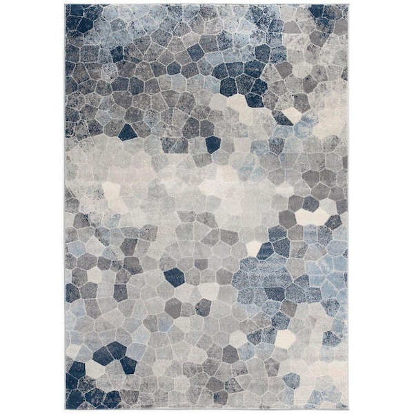Havana Navy Blue 5 ft. 3 in. x 7 ft. 7 in. Traditional Distressed Area Rug