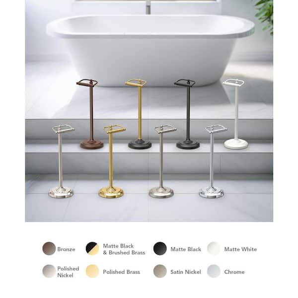 Gatco Bathroom Essentials Chrome Freestanding Spring-Loaded Toilet Paper Holder Gatco Bathroom Essentials Chrome Freestanding Spring-Loaded Toilet Paper Holder