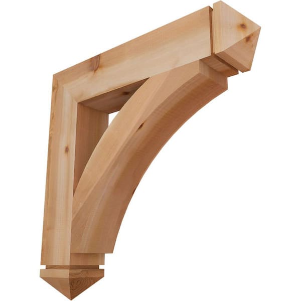 Ekena Millwork 5.5 in. x 32 in. x 32 in. Western Red Cedar Thorton Arts and Crafts Smooth Bracket