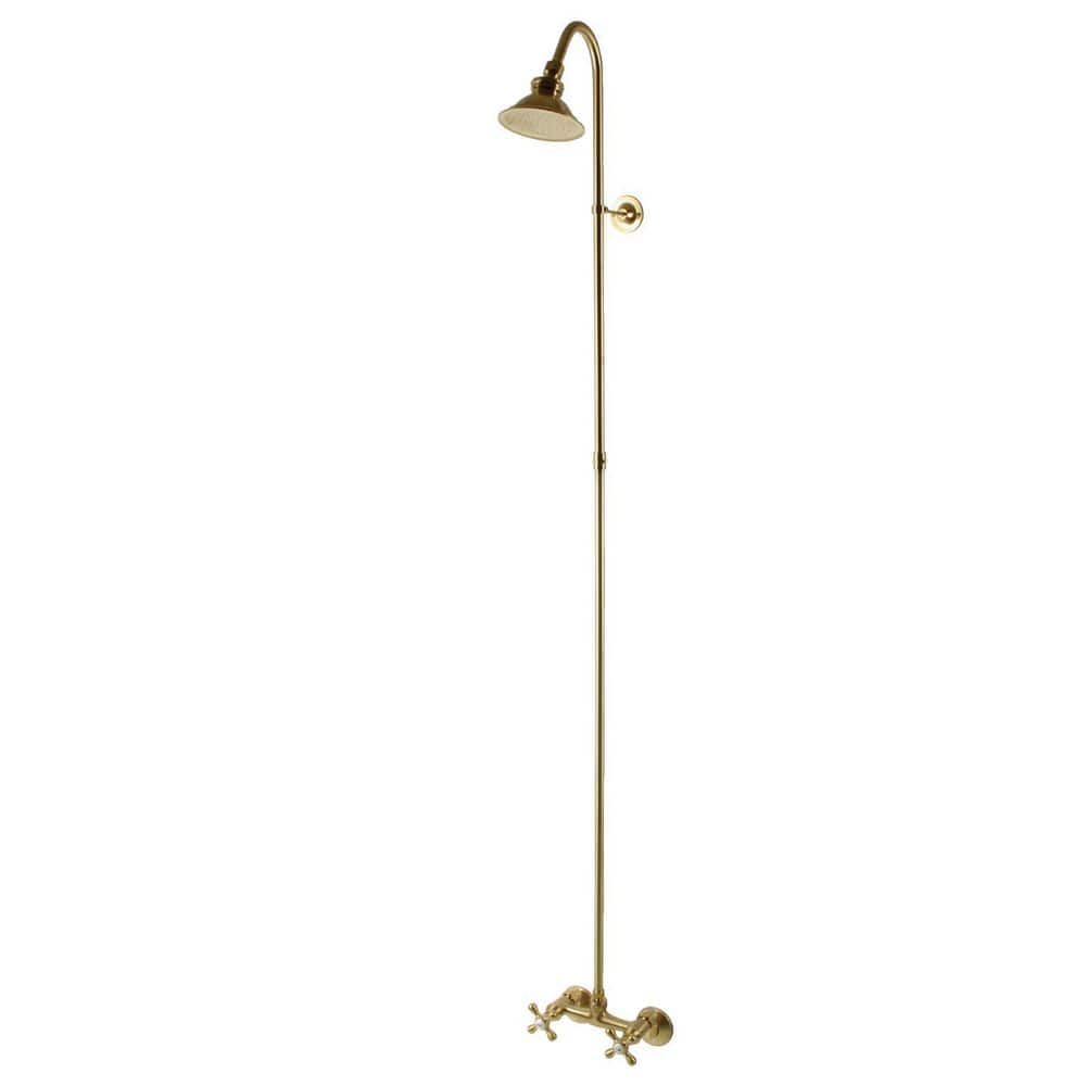 Brushed Brass Vintage Wall Mounted Shower Combo