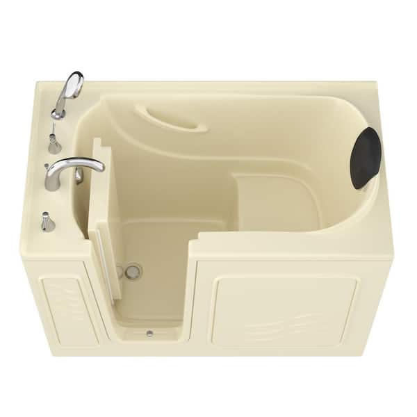 Universal Tubs Safe Premier 53 in. Left Drain Walk-In Soaking Bathtub in Biscuit