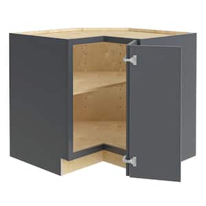 Newport Deep Onyx Plywood Shaker Assembled EZ Reach Corner Kitchen Cabinet Right 24 in W x 24 in D x 34.5 in H