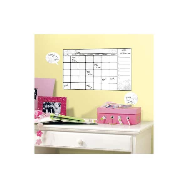 Unbranded 5.75 in. x 11.5 in. Universal Calendar Dry Erase Peel and Stick Wall Decals