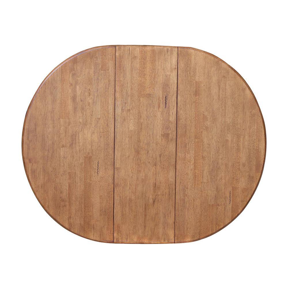 Eco-Friendly Distressed Oak Round Extendable Counter Table
