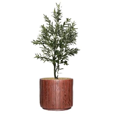 3.5 ft. Indoor/Outdoor Mini Cedar Artificial Pine Tree in White Planter UV  Resistant