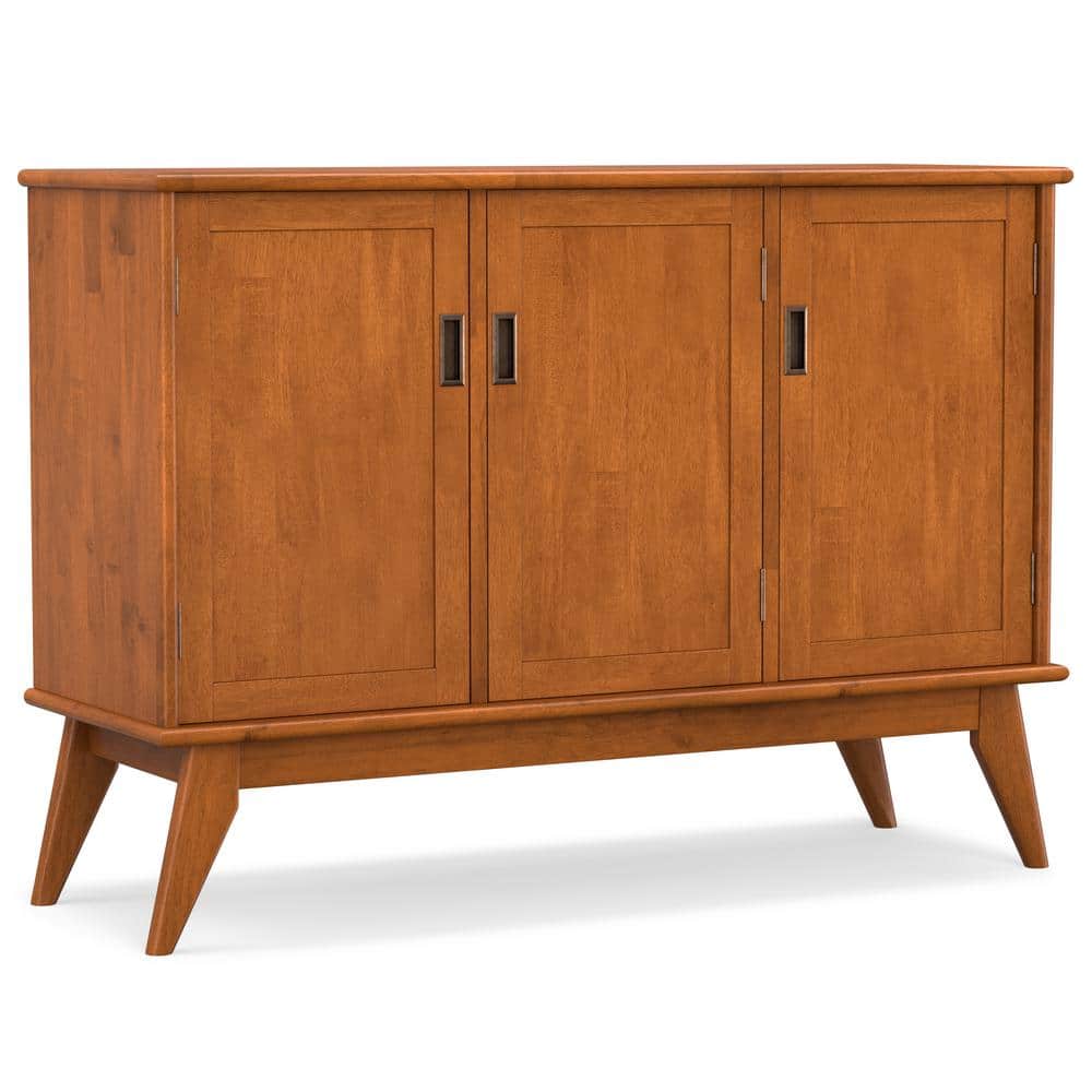 Teak Brown Solid Hardwood Mid Century Modern Sideboard Buffet