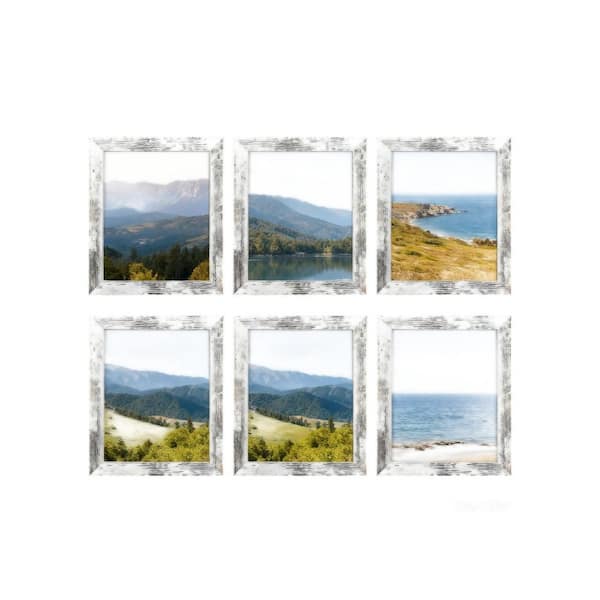 (Set of 6) 8 in. x 10 in. White Plastic Collage Frame for Wall Decor Gallery Wall