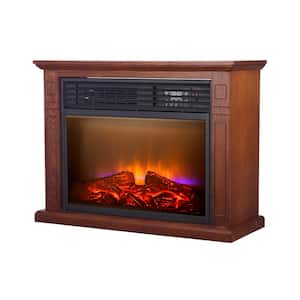 4600 BTU Vintage Oak Finish Electric Fireplace with Quartz Infrared Heating Technology